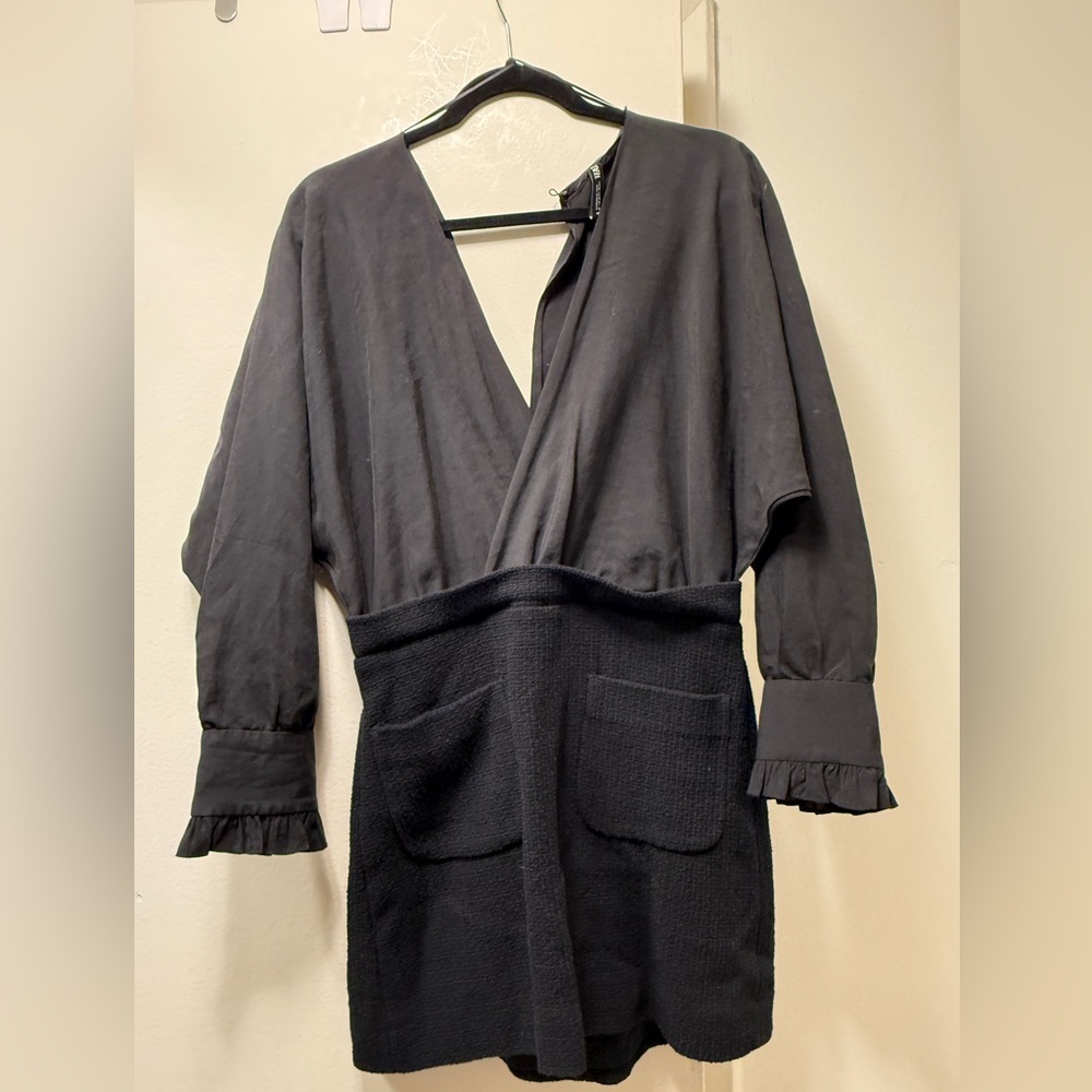 Zara Black Long sleeve mini dress